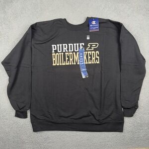 Purdue Boilermakers Sweatshirt Mens Large Black Champion NCAA Purdue University